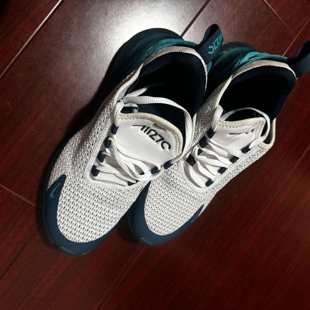 Nike Kids White and Teal Sneakers